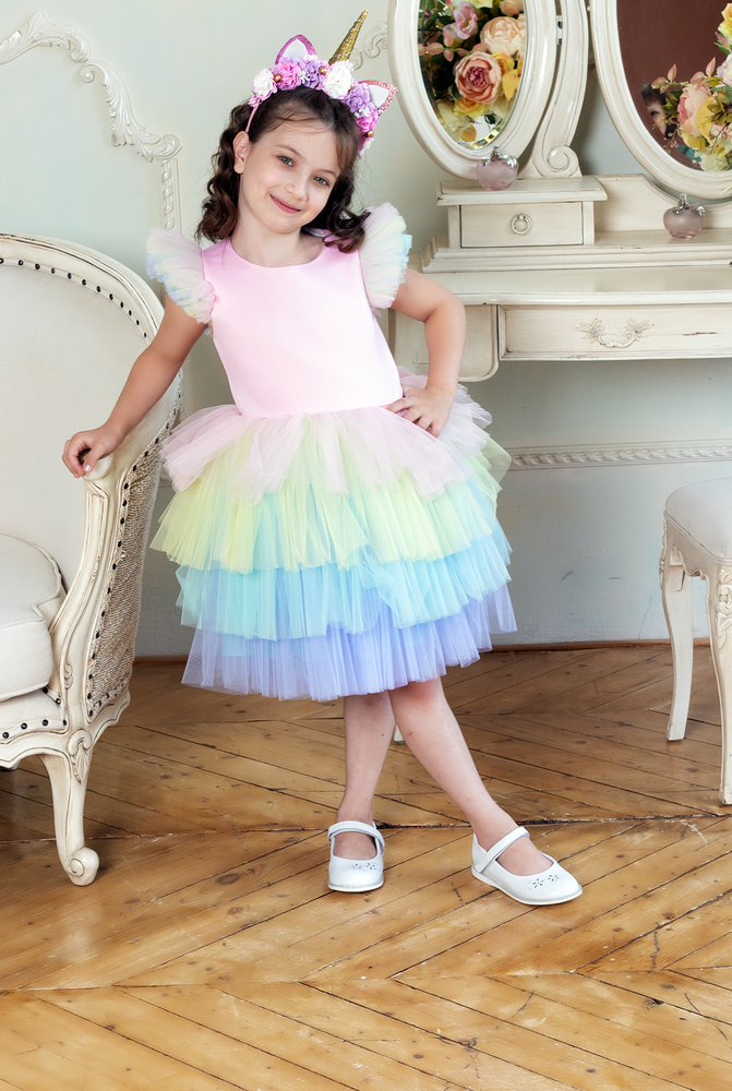 Платье для девочки Единорожка розовая