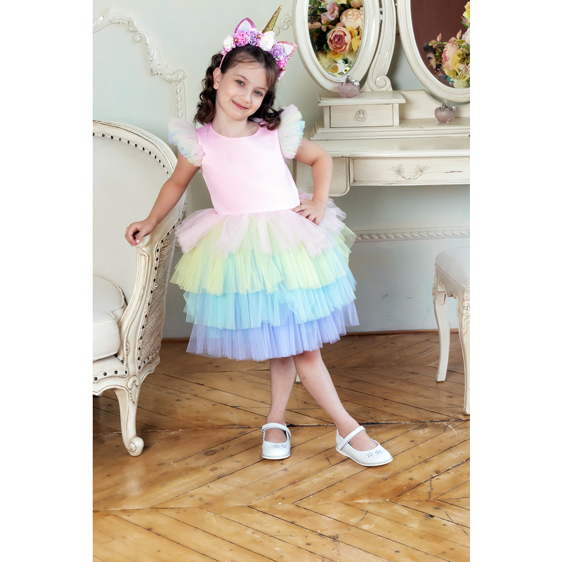 Платье для девочки Единорожка розовая