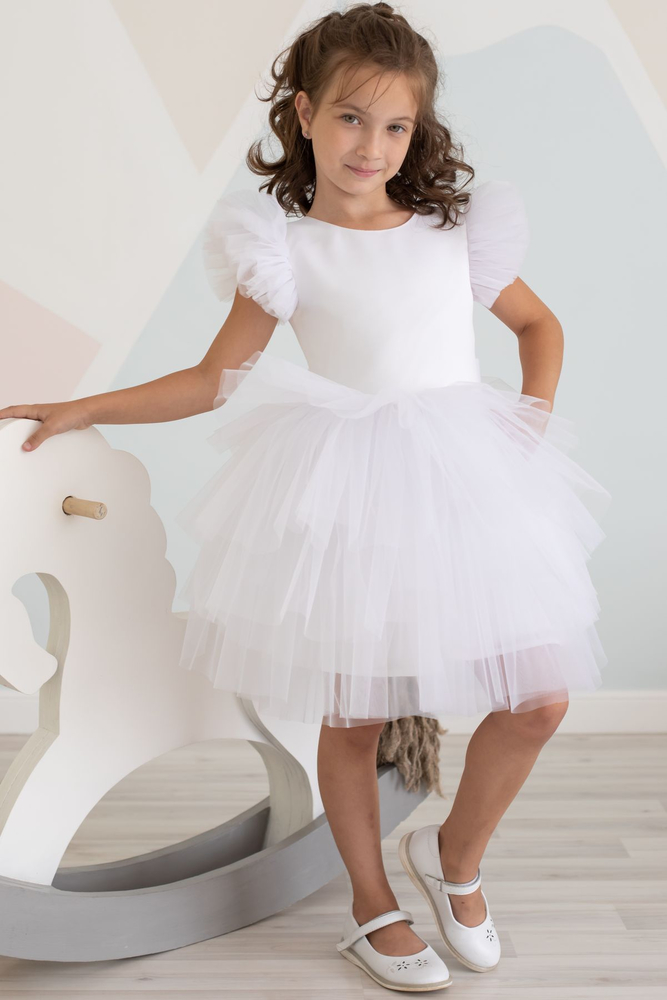 Нарядное платье для девочки Элиза белое