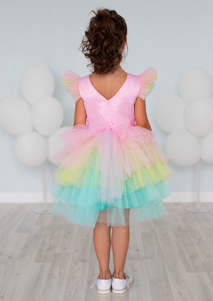 Платье нарядное для девочки Единорожка розовая