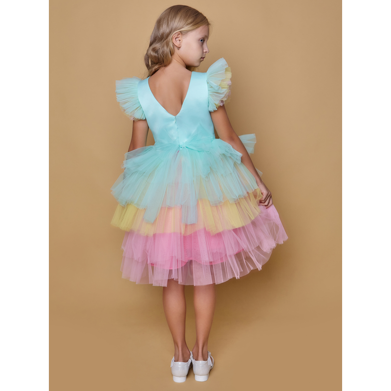 Платье нарядное для девочки Единорожка мятная