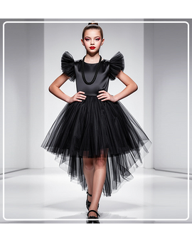 Платье для девочки нарядное со шлейфом София черное, изображение 1