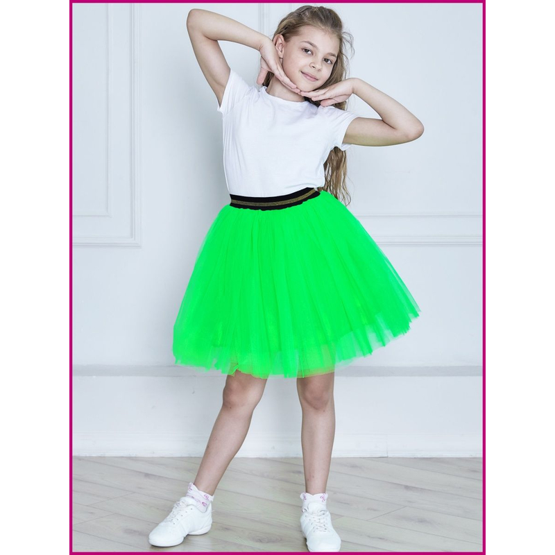 Юбка для девочки пачка Барби салатовая