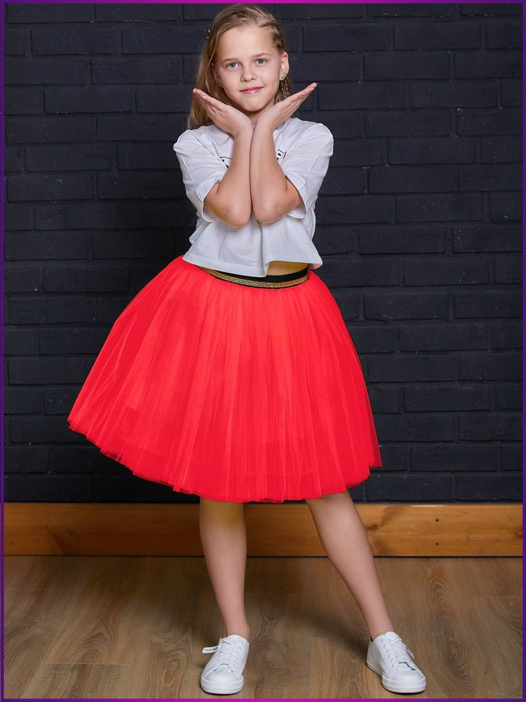 Юбка для девочки мини Барби розовый неон