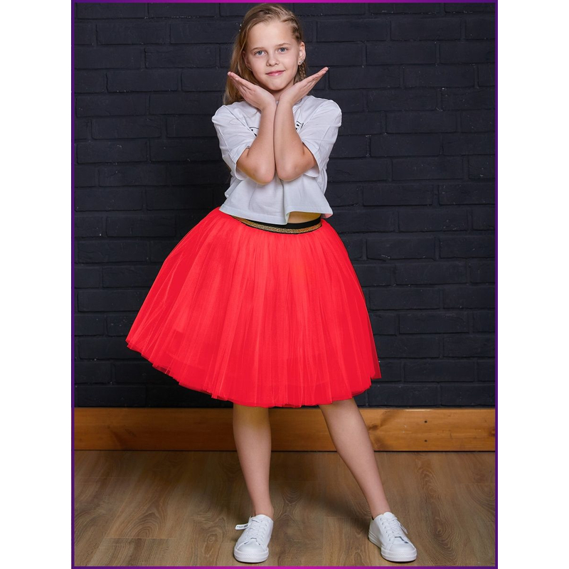 Юбка для девочки мини Барби розовый неон