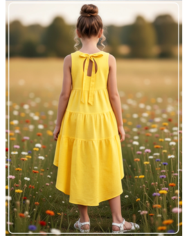 Платье для девочки летнее из муслина Эстель желтое, изображение 2