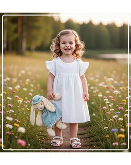 Платье для девочки летнее из муслина Милана белый, изображение 1
