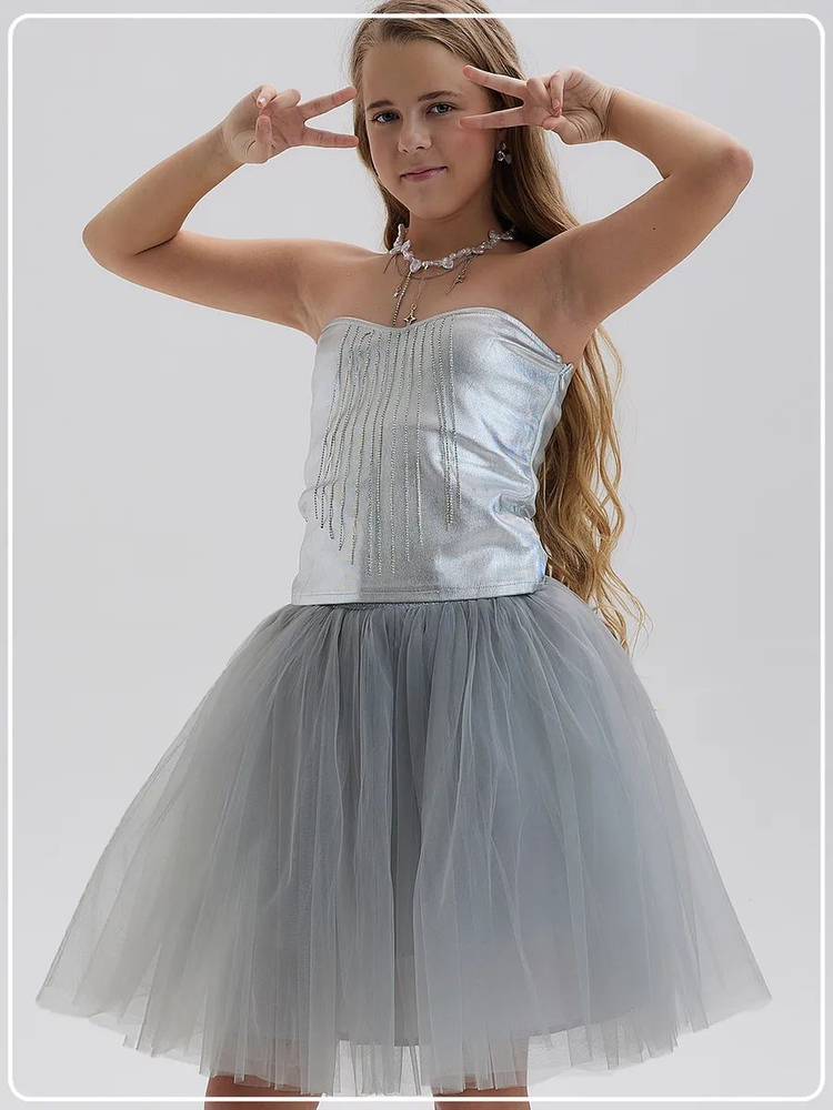 Юбка Барби серая