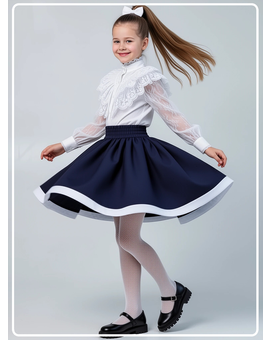 Юбка школьная Каролина синяя, изображение 4