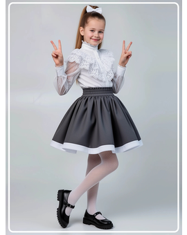 Юбка школьная Каролина серая, изображение 2