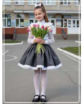 Юбка школьная Каролина серая, изображение 7